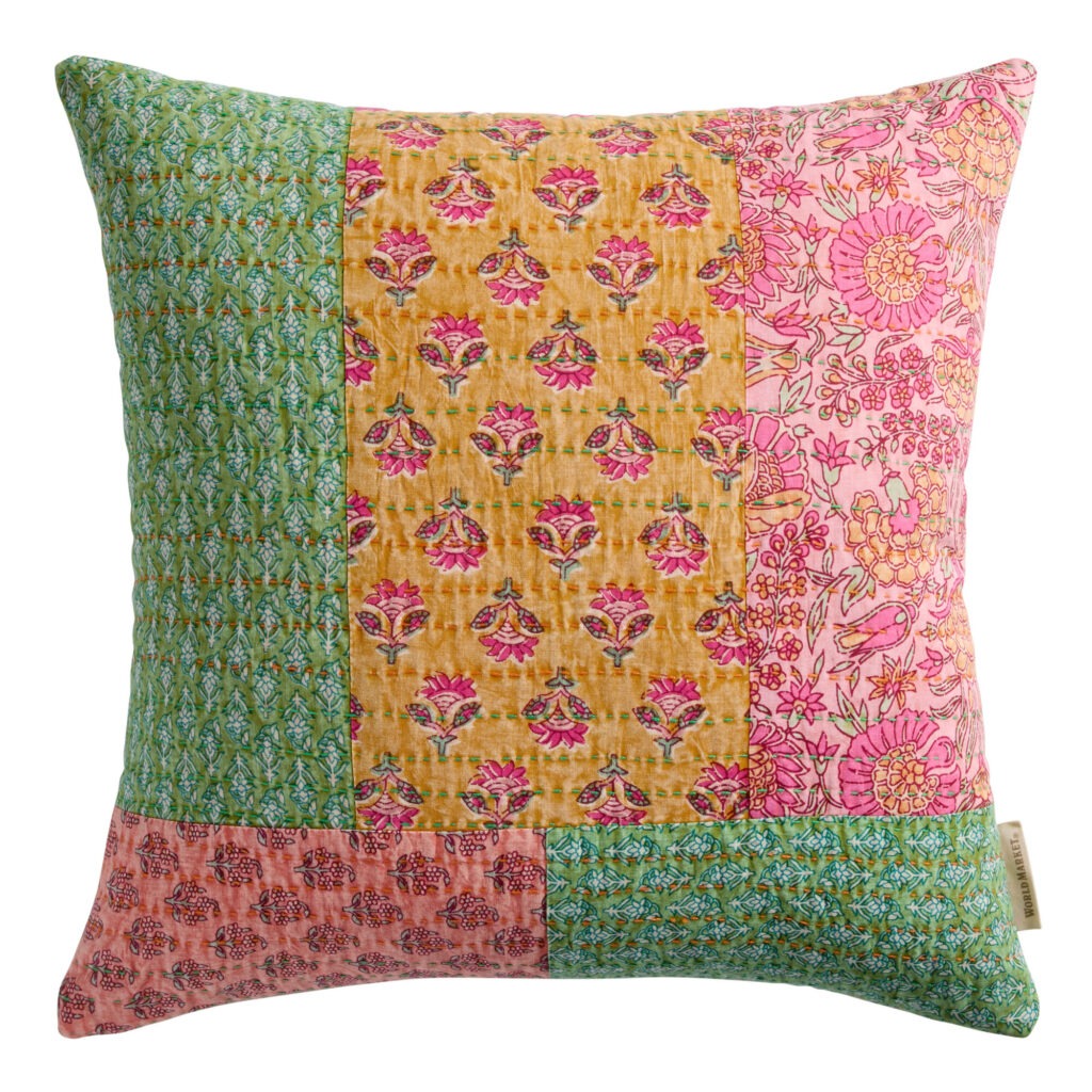 Kantha Patchwork Throw Pillow