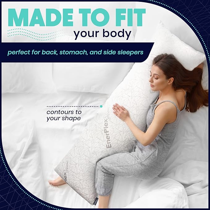 Key Features:

Breathable cooling cover included

Soft microfiber fill with good shape retention

Lightweight and easy to reposition

Machine-washable body pillow case

Budget-friendly price with premium features

Best for: Hot sleepers, budget buyers, and those looking for a lighter, cooler body pillow.